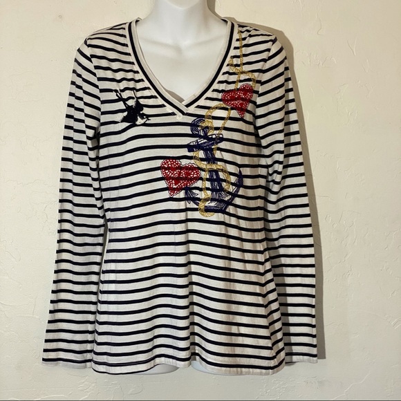 Johnny Was Tops - JWLA Embroidered long sleeve tee